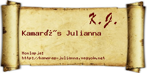 Kamarás Julianna névjegykártya